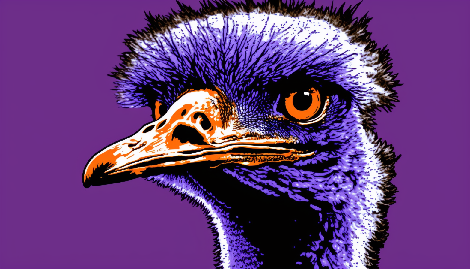 Representation of Nostr's Mascot - A Purple Ostrich
